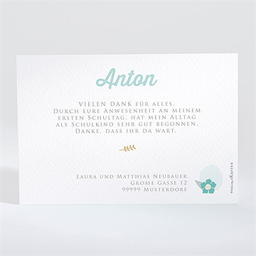 Dankeskarte Einschulung Zarter Schulbeginn - Vue 2