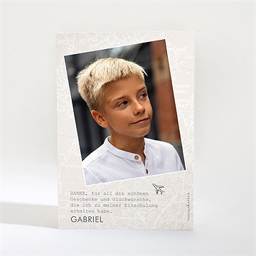 Dankeskarte Einschulung reisepass zur schule - Vue 2