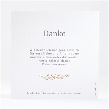 Trauerdanksagung kraftprägung - gold - vue 4