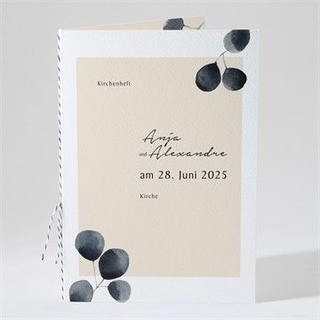 Kirchenheft Hochzeit aquarell in schwarz