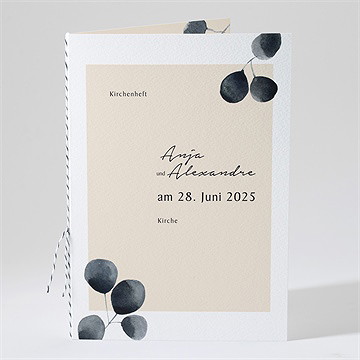 Kirchenheft Hochzeit aquarell in schwarz