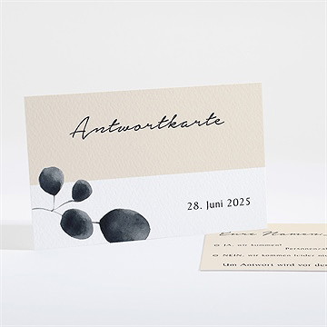 Antwortkarte Hochzeit aquarell in schwarz