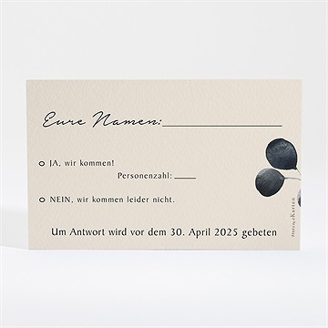 Antwortkarte Hochzeit aquarell in schwarz - Vue 2