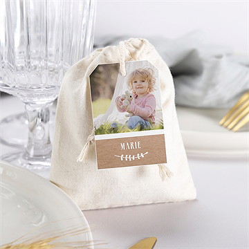 Geschenkbeutel Taufe Foto Auf Kraftpapier - Vue 3