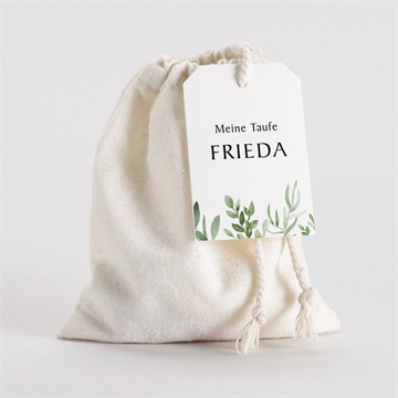 Geschenkbeutel Taufe kraftpapier und pflanzenmotiv