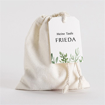 Geschenkbeutel Taufe kraftpapier und pflanzenmotiv