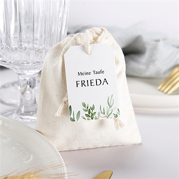 Geschenkbeutel Taufe kraftpapier und pflanzenmotiv - Vue 3