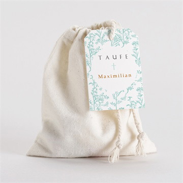 Geschenkbeutel Taufe vintage vogel - gold