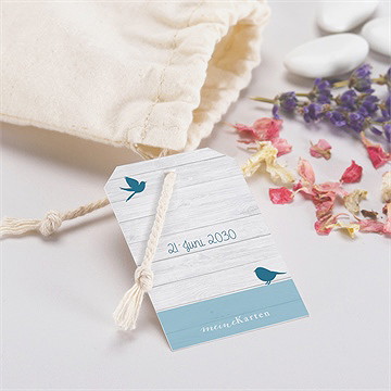 Geschenkbeutel Taufe Blaue Schleife - Vue 2