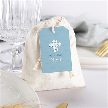 Geschenkbeutel Taufe Blaue Schleife - Vue 3