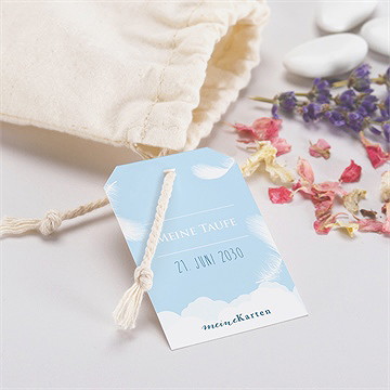 Geschenkbeutel Taufe Zarte Federn - Vue 2