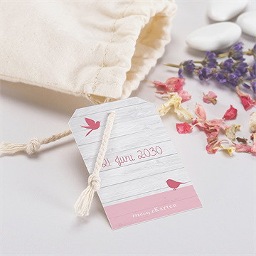 Geschenkbeutel Taufe Rosa Schleife - Vue 2