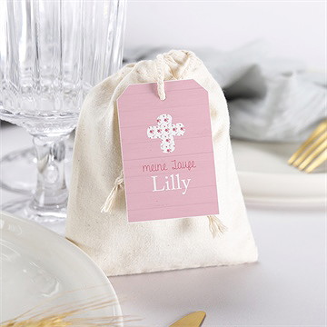 Geschenkbeutel Taufe Rosa Schleife - Vue 3