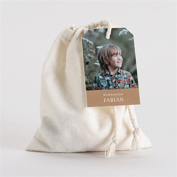 Geschenkbeutel Kommunion pflanzenillustration - gold