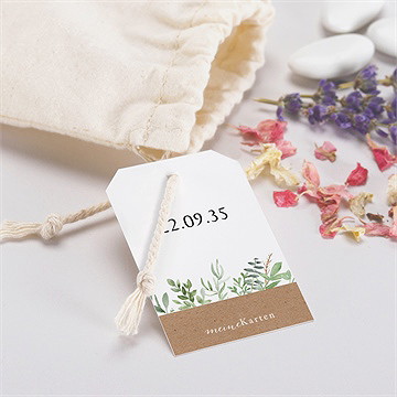 Geschenkbeutel Kommunion Pflanzenillustration - Vue 2