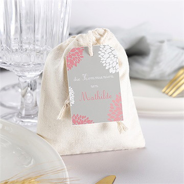 Geschenkbeutel Kommunion Taube Mit Blumen - Vue 3