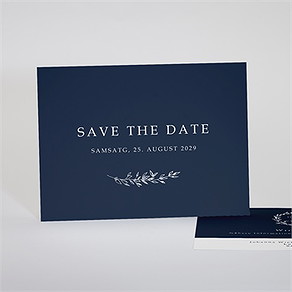 Save the Date Karte mineralblau - silber
