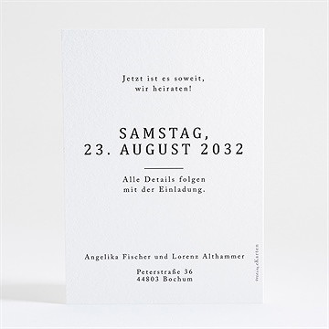 Save the Date Karte vor dem objektiv - Vue 2