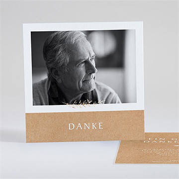 Trauerdanksagung abschiednehmen - gold quadrat
