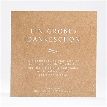 Trauerdanksagung abschiednehmen - gold quadrat - vue 4
