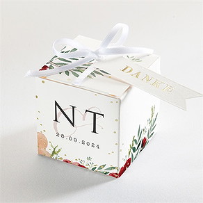 Geschenkbox Hochzeit mohnblumen - gold