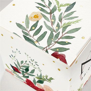 Geschenkbox Hochzeit mohnblumen - gold - Vue 2