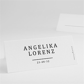 Tischkarte Hochzeit vor dem objektiv