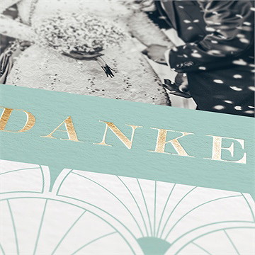 Dankeskarte Hochzeit grafik - gold - Vue 2