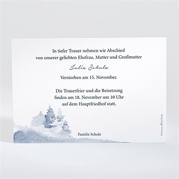 Trauerkarte waldaquarell - Vue 2