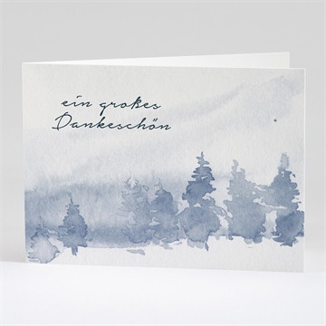 Trauerdanksagung waldaquarell - klappkarte