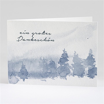 Trauerdanksagung Waldaquarell - Klappkarte