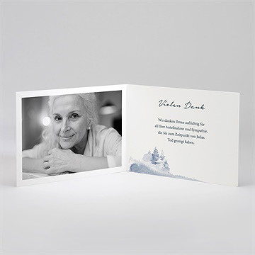 Trauerdanksagung Waldaquarell - Klappkarte - Vue 2