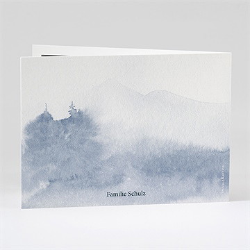 Trauerdanksagung Waldaquarell - Klappkarte - Vue 3