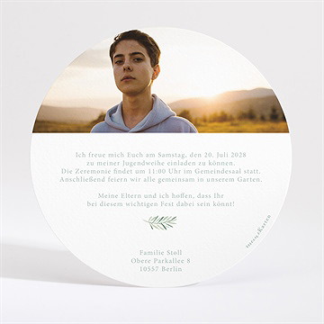 Einladungskarte Jugendweihe olivenkranz - Vue 4