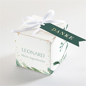 Geschenkbox Jugendweihe olivenkranz - gold