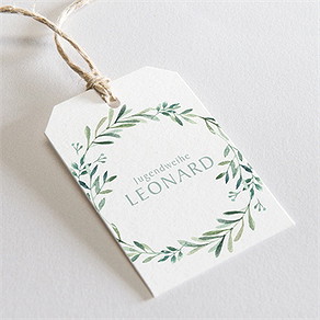 Geschenkanhänger Jugendweihe olivenkranz