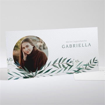 Einladungskarte Jugendweihe Grüner blätterzweig