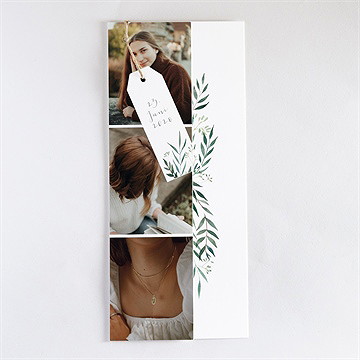 Einladungskarte Jugendweihe grüner blätterzweig-dreiteilig - Vue 3