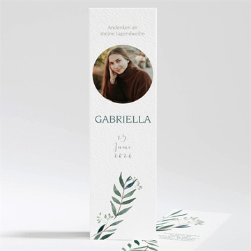 Andenken Jugendweihe Grüner blätterzweig