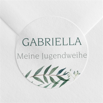 Aufkleber Jugendweihe Grüner blätterzweig