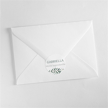 Aufkleber Jugendweihe Grüner Blätterzweig - Vue 3