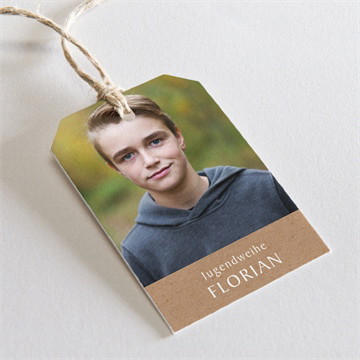 Geschenkanhänger Jugendweihe Kraftpapier-design