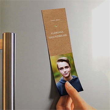 Danksagungskarte Jugendweihe Kraftpapier-Design - Magnet - Vue 2