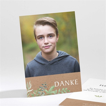 Danksagungskarte Jugendweihe Kraftpapier-design