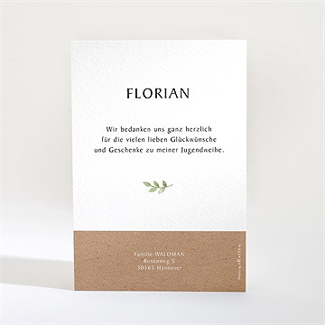 Danksagungskarte Jugendweihe Kraftpapier-Design - Vue 2