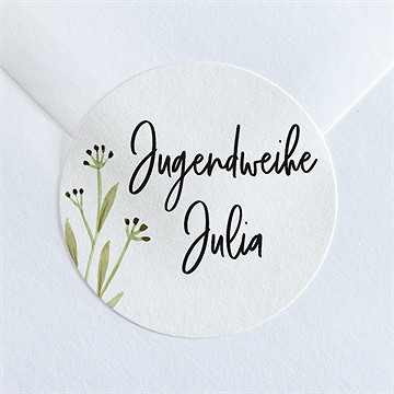 Aufkleber Jugendweihe florale stimmung