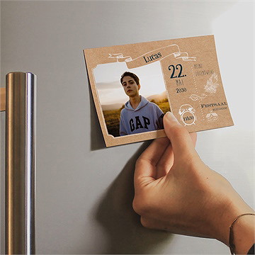 Einladungskarte Jugendweihe moderne kreation - magnet - Vue 2