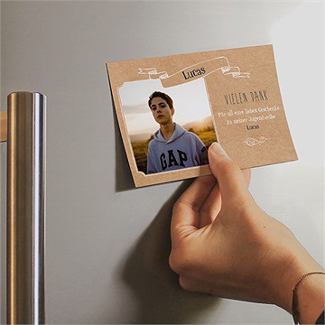 Danksagungskarte Jugendweihe Moderne Kreation - Magnet - Vue 2