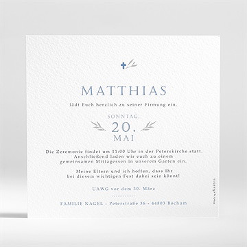 Einladungskarte Firmung Blaue Fotocollage - Vue 2