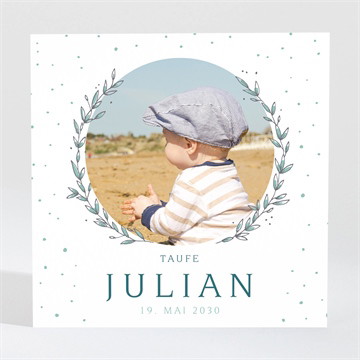 Einladung Taufe blätterranke grün